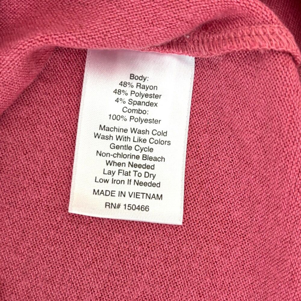 41 Hawthorn Pink Coral Split Neck Tunic XS Petite NWT 3/4 Sleeve Casual Blouse - Picture 6 of 6